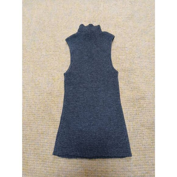 Theory womens small gray BABY ALPACA Rib mockneck stretch top vest - Picture 4 of 8